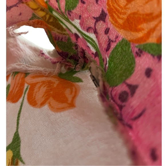 Vintage Floral Pink and Orange Dress - Picture 5 of 6